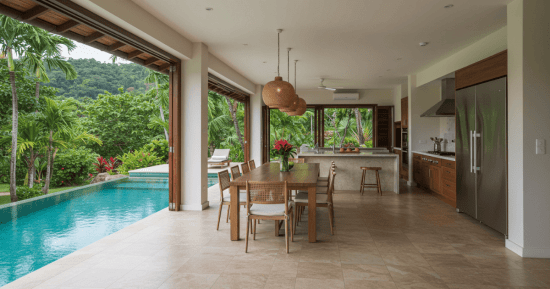 Imóvel para aluguel de temporada em Búzios. Casa de temporada em Búzios com área gourmet montada, pronta para receber hóspedes